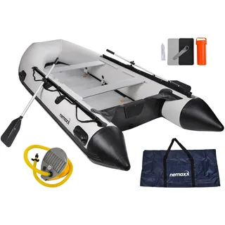 NEMAXX® Professional Schlauchboot [INKL. 2 PADDEL, Tasche + LUFTPUMPE] – Aufblasbares Paddelboot – Gummiboot Angelboot Luftboot – Angel Boot Inflatable Boat – Schlauchboot 5 Personen (Länge: 330cm)
