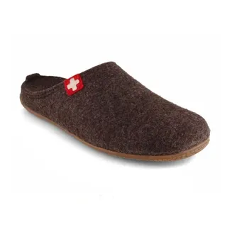 Living Kitzbühel Hausschuhe Filzpantoffel (Wolle) Schweizer Kreuz braun Damen