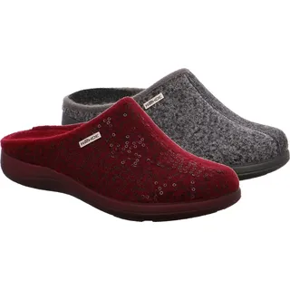 ROHDE Bari Schuhe Damen Hausschuhe Pantoffeln Softfilz Weite G, Größe:36 EU, Farbe:Rot - rot 36
