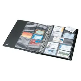 Sigel Visitenkartenringbuch VZ301 max. 400Karten 20Hüllen schwarz