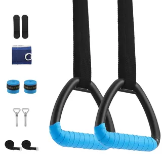 Turnringe Gym Rings, 2 Stück ABS Gymnastikringe für Indoor & Outdoor mit 3m Verstellbaren Gurten, Sicherheitsgeprüft bis 1000LBS - Gymnastics Rings Set für Krafttraining, Calisthenics, Kinder (B)