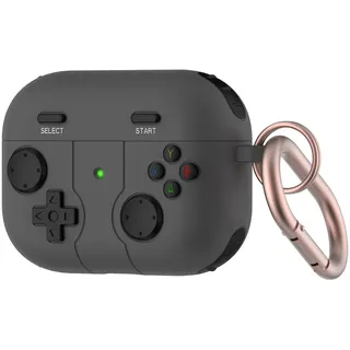 Hülle für AirPods Pro 2, Silikon Schutzhülle für AirPods Pro, Case mit Karabiner Kompatibel mit AirPods Pro 2, sichtbare LED Anzeige (Schwarz)