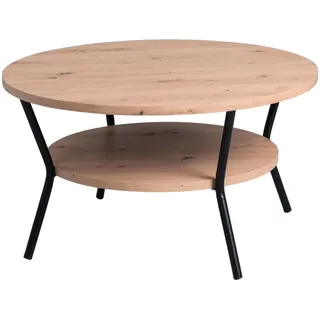 m2 Couchtisch Eiche Artisan schwarz 80 x 45 cm