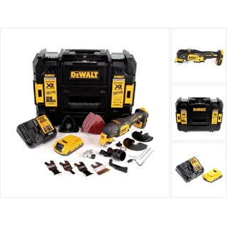 DeWalt DCS 356 S1 Akku Multitool 18V Brushless + 35tlg. Zubehör + 1x Akku 2,0Ah + Ladegerät + TSTAK