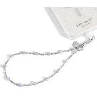kate spade new york Handy-Anhänger – abnehmbares Handy-Umhängeband – Dazzle-Kette, Silber