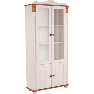 Home Affaire Vitrine »Adele«, 4-türig, Höhe 185 cm, mit Glaseinsätzen, aus massiver Kiefer, FSC®,