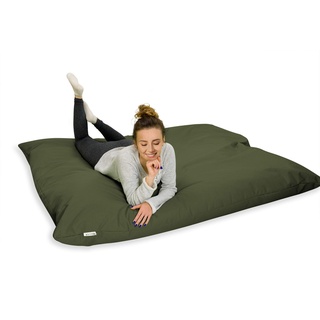 Royal Schneider Sitzsack mit Füllung Sitzkissen Beanbag Indoor Outdoor XL- XXL Sessel für Kinder, 100x150cm, Olive - 300-18