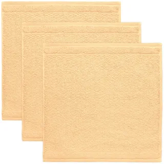 frottana Pearl Seiftuch 30 x 30 cm aus 100% Baumwolle, Maize 3er Set