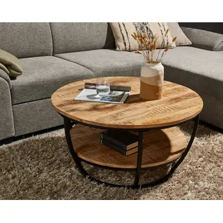 Stolkom HBZ Couchtisch »Jambi, TOPSELLER!«, (Couchtisch), rund Massivholz mit Ablage, gelb