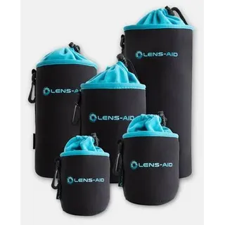 Lens-Aid Neopren Objektivbeutel mit Fleece-Fütterung Set: XS, S, M, L, XL