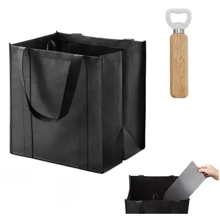 SVVOMALCLO Flaschentasche 9 Flaschen (27x27x27 cm) - Robuster Flaschenträger für Wiederverwendbare Getränketasche für Bierflaschen, Weinflaschen & Wasserflaschen, Praktische Männerhandtasche
