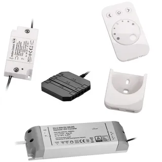 SO-Tech Emotion Steuerung 1-Kanal Starterset mit 12-fach Verteiler (miniAMP) inkl. 60W Konverter und Fernbedienung für LED Emotion System Trafo Farbwechsel