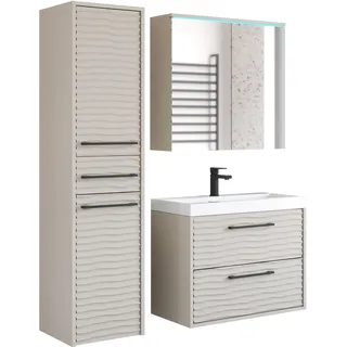 WELLTIME »Canada - Fronten mit Wellenstruktur«, (Komplett-Set, 4 St., Fronten mit Wellenstruktur), beige