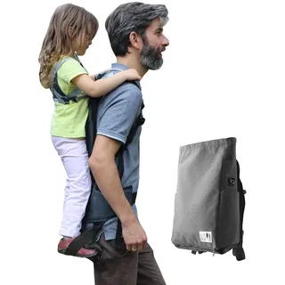 HOMB - Rucksack mit Rückentrage - leichteste Soft- Kraxe - Kindertrage Rücken bis 25 kg - Kindertrage Wandern ab 2 Jahren - Tragerucksack (grau-meliert)