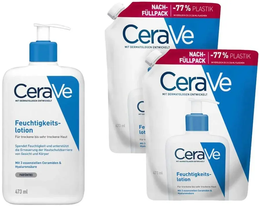Cerave Feuchtigkeitslotion + 2x Nachfüllpack