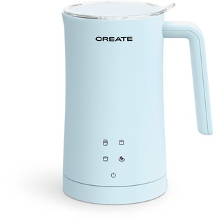 CREATE/MILKFROTHER/Elektrischer Milchaufschäumer Pastellblau/Touchscreen, 4 Automatikprogramme, Sicherheitssystem, 350ml, heiß oder kalt einsetzbar, 400W