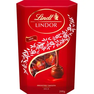 Lindt Schokolade | LINDOR Cornet Milch | 200g | Vollmilchschokolade mit zartschmelzender Füllung | Schokoladengeschenk