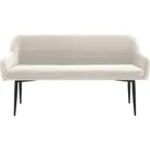 Sitzbank SALESFEVER "Komfortable Sitzbank", weiß (creme, schwarz, schwarz), B:160cm H:85cm T:61cm, Metall, Polyester, Sitzbänke, Sitzbank, mit Armlehnen und Rückensteppung