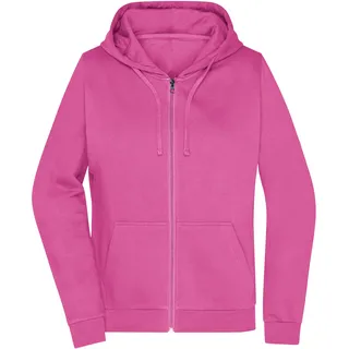 James & Nicholson Damen Basic Kapuzen-Sweatjacke - Farbe: pink Größe M