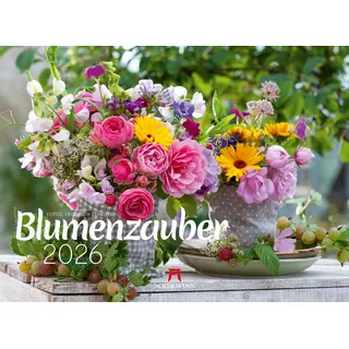 Blumenzauber Kalender 2026 | Farbenfroher Blumen-Kalender im Querformat (45x33 cm) | Für Florist:innen und Garten-Fans