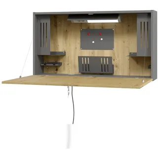 Hammerbacher Wandschreibtisch VWO12/Asteiche/Graphit