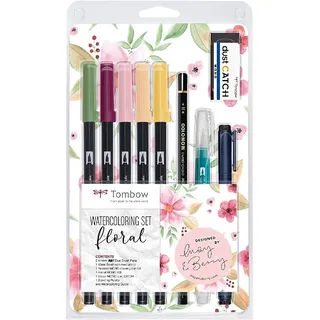 Tombow ABT Floral Brush-Pen-Set farbsortiert, 1 Set