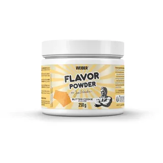 Weider- Flavor Powder - Kalorienarmes Geschmackspulver für köstliche Süßspeisen - Mit Quark, Jogurt oder Eiweißpulver mischen - Vegan, Zuckerarm - 250 g - Butter-Cookie