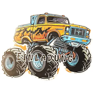 the lazy panda card company Monster Truck Einladung - 12 Einladungskarten Kindergeburtstag Geburtstagseinladungen Monster Auto Truck Geburtstag (12 x Monster Truck)