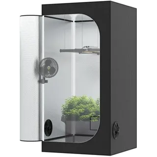 The Hookah The Grow Deluxe D600 Growzelt 80x80x160 cm - Indoor Anbauzelt mit herausnehmbarer Wanne, hochreflektierendes Mylar licht- und wasserdicht