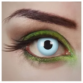 aricona Kontaktlinsen - Hellblaue Kontaktlinsen Farblinsen ohne Stärke - Farbige Kontaktlinsen deckend für Karneval, Fasching, Cosplay, Kostüm-Partys, 2 Stück