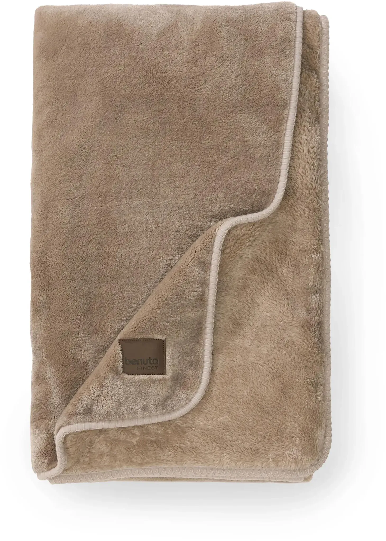 benuta Finest Decke Lux Taupe 200x220 cm - Moderner Kurzflor-Teppich für Wohnzimmer