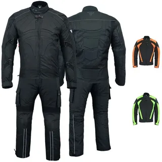 BULLDT Motorradkombi GW322K (Spar-Set, 2-tlg., mit Protektoren) BULLDT Motorradkombi Herren 2-teilig kurze Jacke CE2 Protektoren schwarz 60/4XL