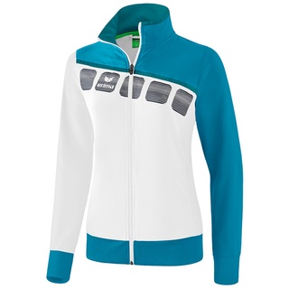 Erima 5-C Präsentationsjacke Damen white/oriental blue/colonial blue 42