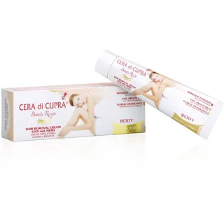 Cera di Cupra, Enthaarungscreme für Beine und Arme, ideal für effektive und angenehme Enthaarung in wenigen Minuten, ohne Parabene, Dermatologisch Getestet, Tube 100 ml