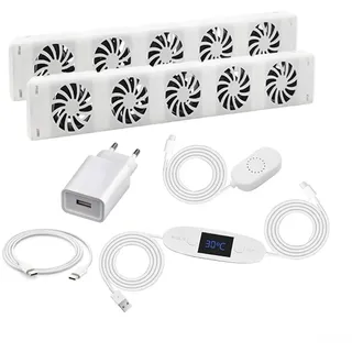 Heizkörper Ventilator, Intelligenter Heizkörper Ventilator mit 5 Verbesserten Lüfter, Heizverstärker für Unterheizungen und Heizkörper -zum Sparen von Energie und Heizkosten(MXRV-202)