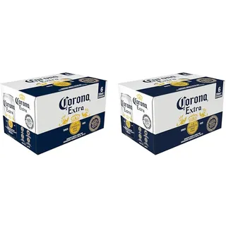 Corona Extra Premium Lager Dosenbier, EINWEG, Internationales Lager Bier (6 X 0.33 l) (Packung mit 2)