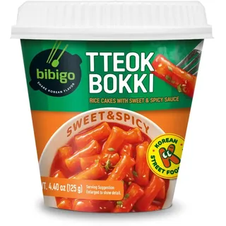 BIBIGO Tteokbokki Reiskuchen Cup mit Sweet und Spicy Sauce - 1 x 125 g