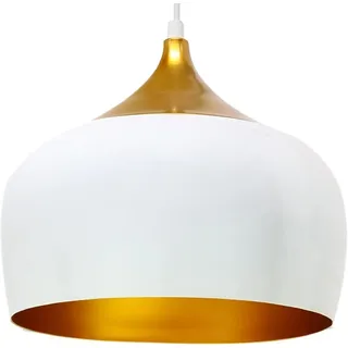 Bamyum Kreis Küchenlampe Hängend Vintage Ø30 cm, Hängelampe Küche, Pendelleuchte Esstisch, Esszimmerlampe Weiß