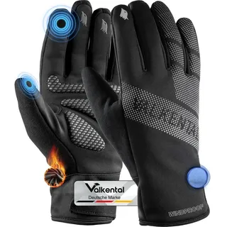 Valkental Fahrradhandschuhe wasserdicht schwarz L