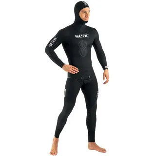 Seac Shark Neoprenanzug für Tauch- und Apnoenangeln, 5 mm, zweiteilig, Innenseite aus Spalten, für Herren, Schwarz, XL