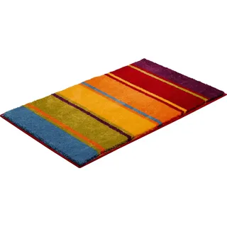 Grund Badematte Summertime, Höhe 20 mm, rutschhemmend beschichtet, fußbodenheizungsgeeignet, Kunstfaser, rechteckig, bunte Badematte mit Streifen bunt rechteckig | 50 cm x 60 cm x 20 mm