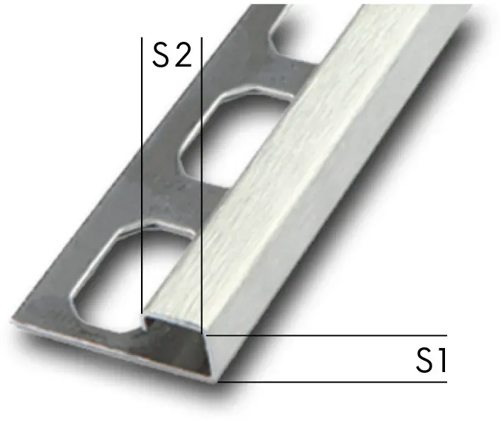 Quadratprofil / Ecken Edelstahl - gebürstet | Fliesenprofil 3 m Länge - 11,0 mm
