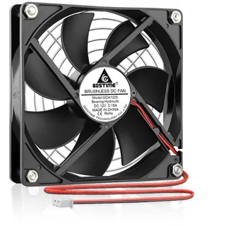 GDSTIME 120mm Lüfter 12V PC Lüfter 120x120 Gehäuselüfter 120mm 12V PC Ventilator DC Bürstenloser Computerlüfter 2 Pin für Kühlschranke Wechselrichters Netzteil Verstärker Router