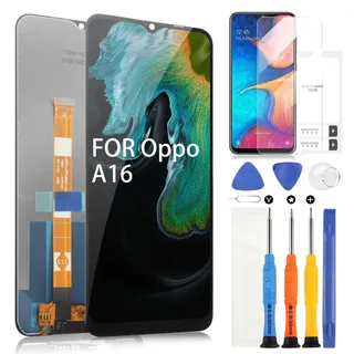 LCD Bildschirm für Oppo A16 CPH2269 LCD Display für Oppo A16s CPH2271 Ersatz des Bildschirms für Oppo A16 Digitazer Glas-Panel Touchscreen Assembly mit Reparatur Kit (6,52 Zoll, Schwarz)