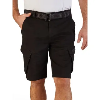 DENIMFY Cargoshorts Herren Shorts DFPhil Regular Fit Bermudashorts mit Gürtel schwarz L
