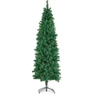Tectake Weihnachtsbaum, verschiedene Größen, künstlich in Grün, mit dichten Nadeln, formbar mit viel Volumen, pulverbeschichteter Metallständer mit Kunststoffkappen