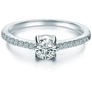 Trilani Silberring Verlobungsring aus 925 Sterling Silber, mit Zirkonia silberfarben 57