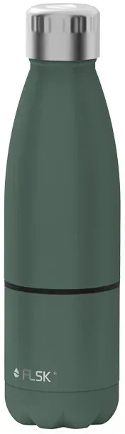 FLSK Edelstahl Trinkflasche - integrierter Becher - ridge green