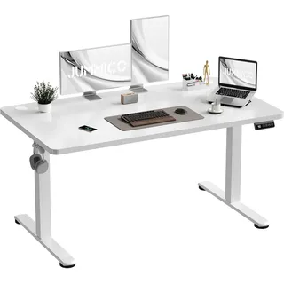 JUMMICO Höhenverstellbar Schreibtisch 120 x 60 cm Standing Desk Elektrischer Schreibtisch Höhenverstellbar mit Memory-Funktion,Weiß