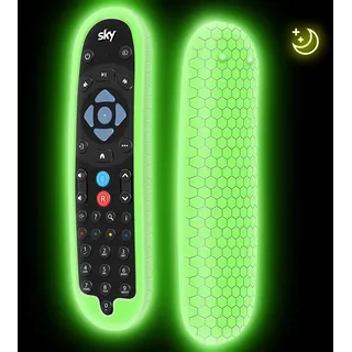 Schutzh眉lle f眉r Sky Q Bluetooth-Fernbedienung EC201 EC202 2020, Silikon-Schutzh眉lle, SKY Q Neue Fernbedienung Sleeve Skin Halter Akku Back Protector Universal Glow Green
